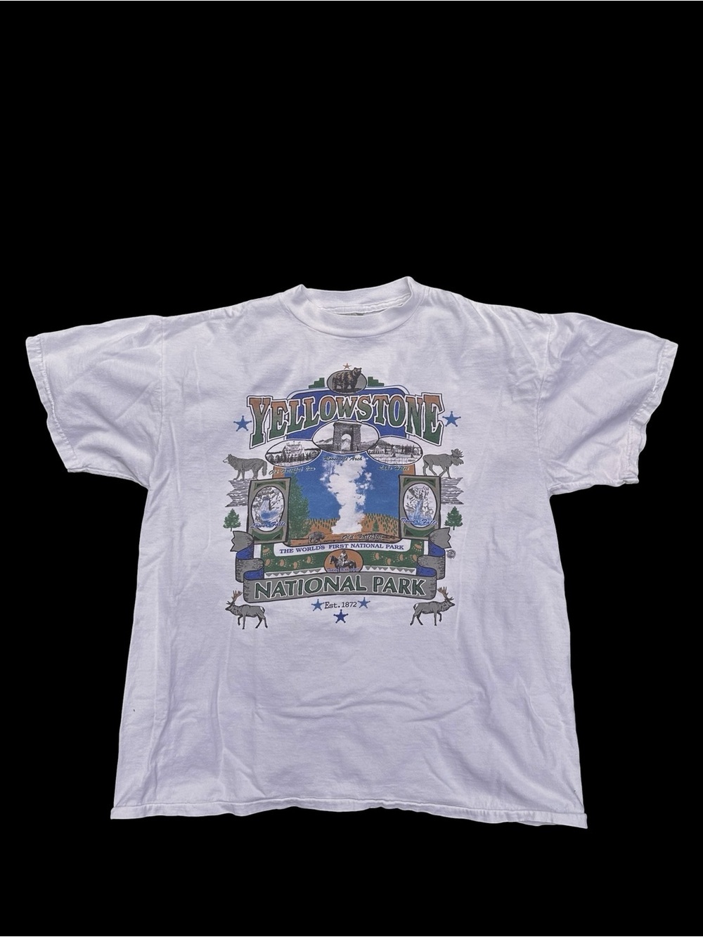 VTG Yellowstone Adult L Shirt Old Faithful The World’s First National Park 90s